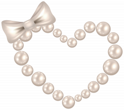 Pearl Heart with Bow Transparent PNG Clip Art Image | Gallery ...