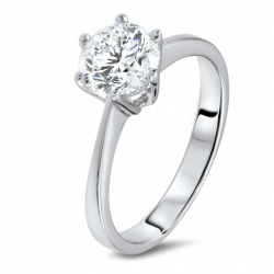 18K WG 1.30 Carat Diamond Solitaire Ring