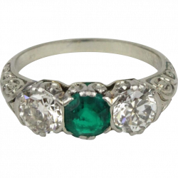 Art deco ring, white gold, diamonds, emerald, 1930 Europe | Jewelry ...