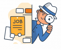 Resume Clipart Job Seeker - Find A Job Cartoon, Transparent ...