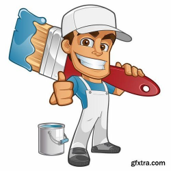 Collection of vector cartoon house painter picture painter ...