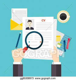 Vector Clipart - Cv resume. job interview concept. writing a ...