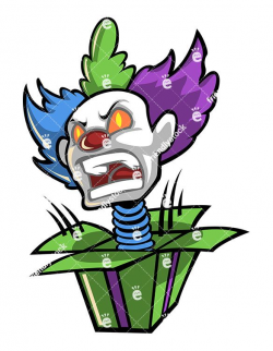 Scary Clown Head Jumping Out On A Spring From A Surprise Box ...