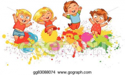Vector Art - Children jump for joy. EPS clipart gg83088074 ...