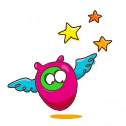 The Cheerful Monsters Wallstickers for Kids, Monster with Wings Sticker
