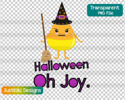 Cute Halloween Clipart - Oh Joy - Candy Corn Witch PNG
