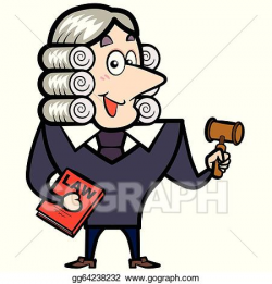 EPS Vector - Cartoon judge with a gavel and law book. Stock ...
