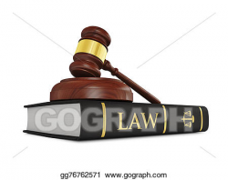 Stock Illustrations - Wooden judge gavel on law book. Stock ...