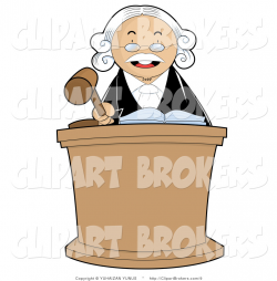 Clip Art of a Smiling Male Judge with a Gavel by YUHAIZAN ...