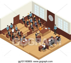 Vector Stock - Law justice isometric composition poster ...