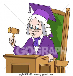 Vector Illustration - Cute cartoon judge boy. EPS Clipart ...