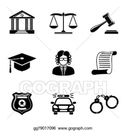 Vector Art - Law, justice monochrome icons set. Clipart ...