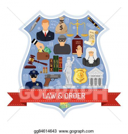 Clip Art Vector - Law and order concept. Stock EPS ...