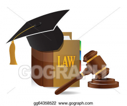 Vector Clipart - Education judge lawsuit hammer on law book ...