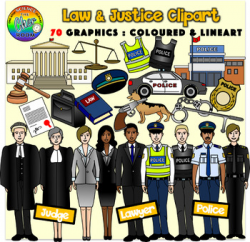 Law and Justice Clipart Bundle (Lawyer, Judge, Police)