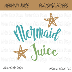 Mermaid Juice, Clipart, SVG, Cuttable File, EPS, PNG, Art