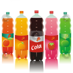 Fully editable juice plastic bottles stock vector