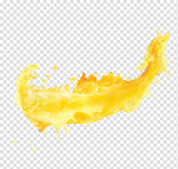 Yellow liquid illustration, Orange juice Yellow Splash ...