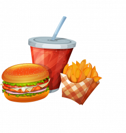 Soft drink Fast food Hamburger French fries Take-out - Cartoon ...
