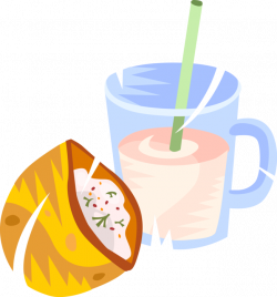 Pocket Sandwich and Milk Glass - Vector Image