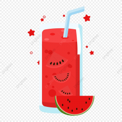 Red Cartoon Hand Painted Watermelon Juice, Watermelon, Red ...
