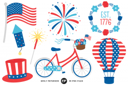 4th of July Clipart by Emily Peterson Studio | TheHungryJPEG.com