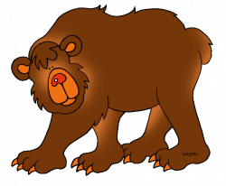 United States Clip Art by Phillip Martin, State Animal - Grizzly Bear