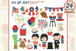 Happy INDEPENDENCE Day clipart, 4th of JULY clipart, USA art