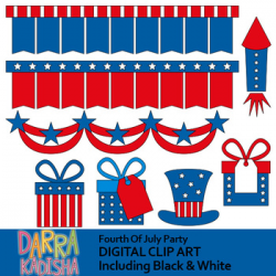 USA Independence Day Clip Art - Fourth of July Party