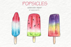 Popsicle clipart, popsicle clip art, watercolor popsicle ...
