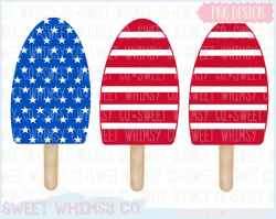 Patriotic Popsicles 4th of July Ice Pops PNG Clipart File