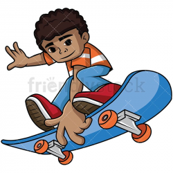 Black Kid Jumping On Skateboard | orn
