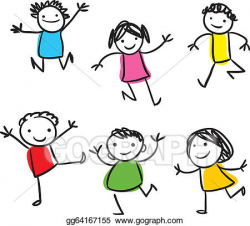 Vector Art - Happy kids jumping. EPS clipart gg64167155 ...