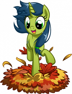 754005 - artist:habijob, autumn, cute, jumping, leaf pile, oc ...