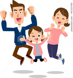 Jumping family parent and child one child three... - Stock ...