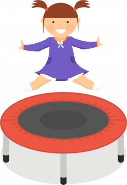 Trampoline Jumping AeroGym Clip art - Little girl playing trampoline ...