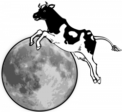 Clipart - The cow jumps over the moon