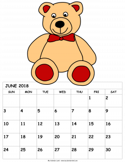 June 2018 Calendar - My Calendar Land