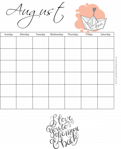 August Monthly Calendar http://www.kidscanhavefun.com/printable ...