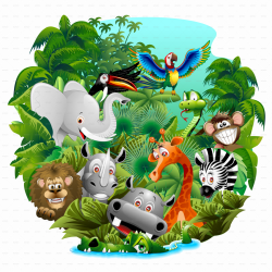 Authentic Wild Animals Cartoon Pictures On The Jungle By Bluedarkat ...