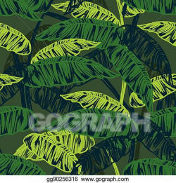 Vector Stock - Tropical leaves, dense jungle. seamless, hand ...
