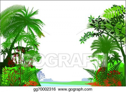 Vector Art - Tropical rainforest jungle. Clipart Drawing ...
