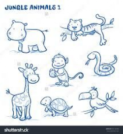 Image result for easy to draw cartoon jungle animals ...