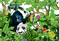 Giant panda Forest Animal Clip art - Jungle Animals 1336*942 ...