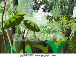 Vector Clipart - Jungle day. Vector Illustration gg59402692 ...