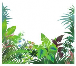 Jungle Trees Clip Art | Tropical Rainforest Cartoon Border ...