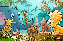 Animals in the jungle clipart - Clip Art Library
