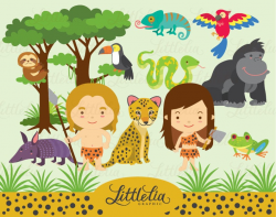 Welcome to the Jungle clipart set/ instant download - 14014