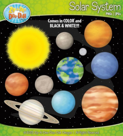 Solar System and Planets Clipart Set - Comes In Color and ...