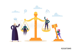 Law and Justice Concept with Characters and Judical Elements ...